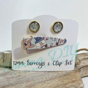 Snowman Clip and Earring Set