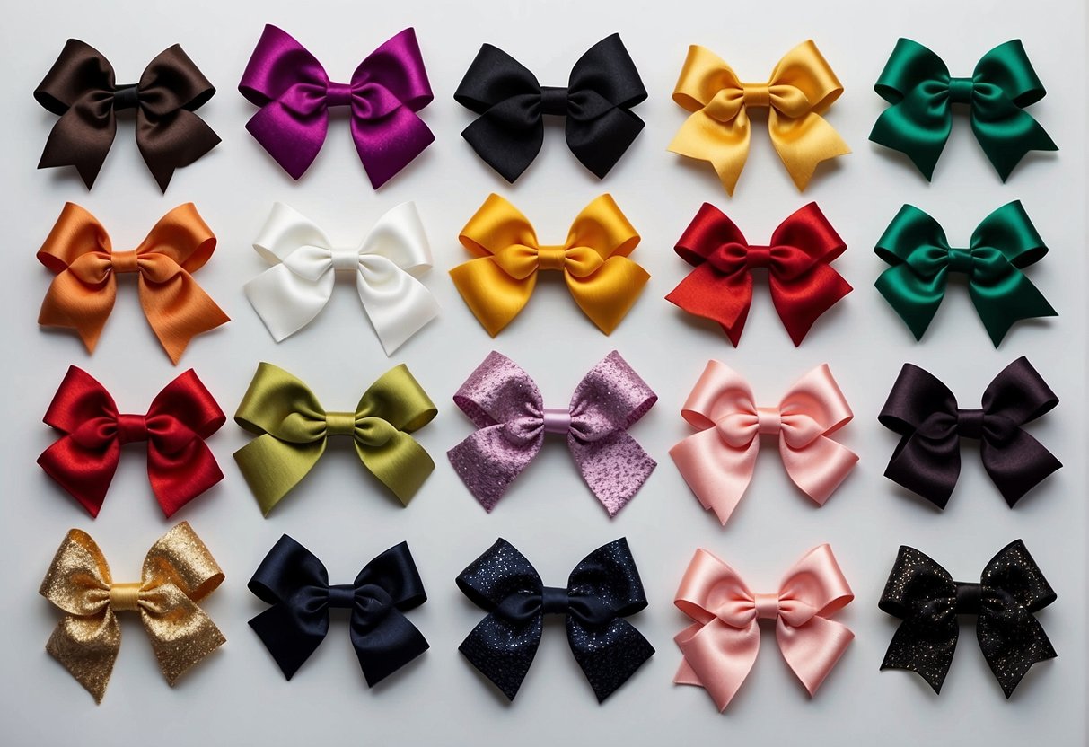 Various hair types with different hair bows placed and sized accordingly